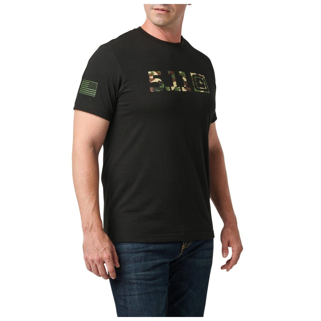 PLAYERA TACTICA 5.11 - WOODLAND CAMO FILL - Risk Top Tactical