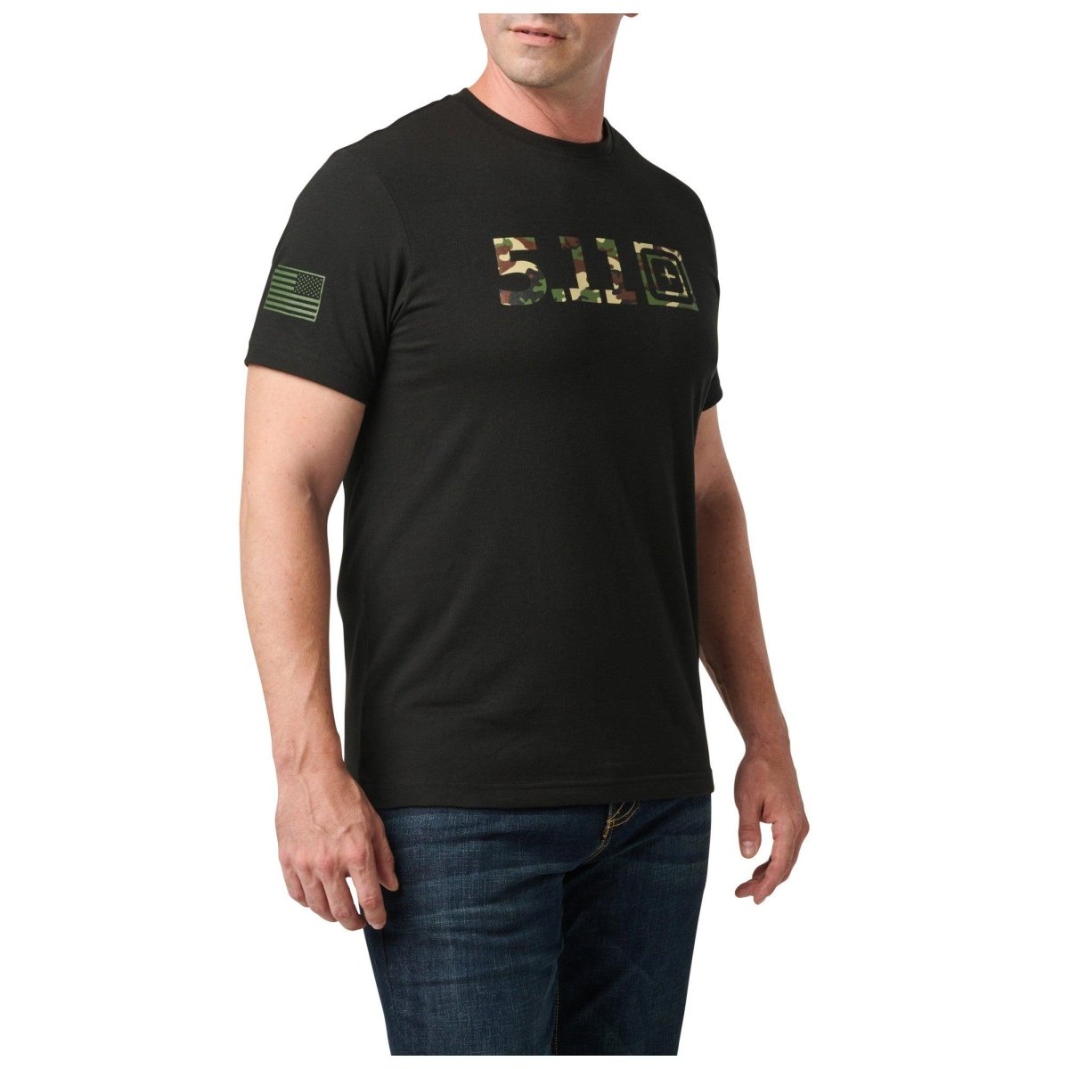 PLAYERA TACTICA 5.11 - WOODLAND CAMO FILL - Risk Top Tactical
