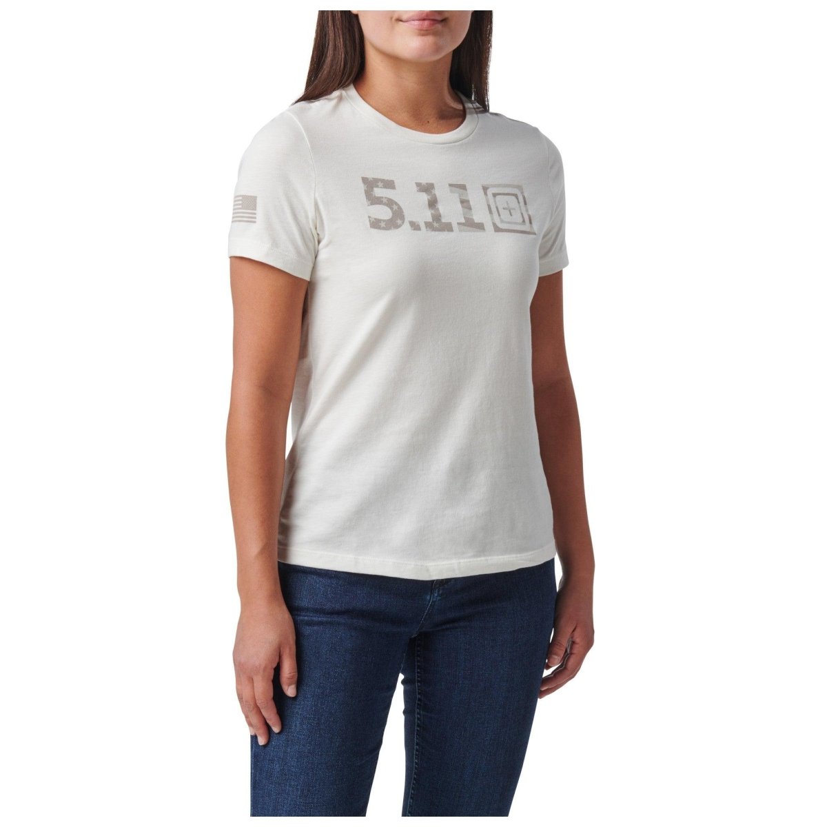 PLAYERA 5.11 - SILVER FLAG LOGO PARA MUJER - Risk Top Tactical